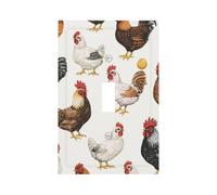1 Gang Light Switch Cover Single Toggle Wall Plate, Chicken Cocks and Hens Rooster Farm Animal Unbreakable Thermoplastic Faceplate for Bathroom Bedroom Decor