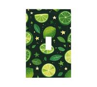 1 Gang Light Switch Cover Single Toggle Wall Plate, Piece Lime Green Lemon Unbreakable Thermoplastic Faceplate for Bathroom Bedroom Decor