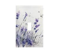 1 Gang Light Switch Cover Single Toggle Wall Plate, Watercolor Purple Lavender Unbreakable Thermoplastic Faceplate for Bathroom Bedroom Decor