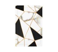 1 Gang Light Switch Cover Single Toggle Wall Plate, White and Black Marble Abstract Modern Crack Geometric Pattern Unbreakable Thermoplastic Faceplate for Bathroom Bedroom Decor