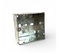 1 Gang Metal Back Box 47mm, Single Pattress Box 47mm, Back Box Single Mounting for Electrical Switches & Sockets, Galvanised Steel Installation Box 47mm - 1 Pack