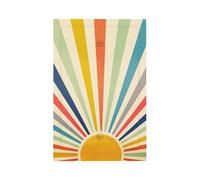 1-Gang No Device Decorative Blank Receptacle Wall Plate Hippie Mid Century 1970 60s Abstract Boho 70s Sun Aesthetic Art Light Switch Jumbo Size Electrical Face Plate Cover for Unused Outlets/Switches