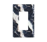 1 Gang Rocker Marble Single Duplex Faceplate Gfci Light Switch Cover Plate Decorative Outlet Covers Device Electrical Face Wall Plate Cover For Bathroom Home Living Decor 4.6 * 2.8