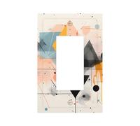 1 Gang Rocker Wall Plate Decorative Switchplate, Abstract Geometry Color Art Simplicity Light Switch Cover for Bedroom Living Room Decor