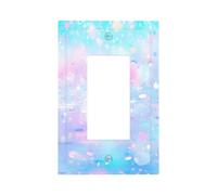 1 Gang Rocker Wall Plate Decorative Switchplate, Colorful Glitter Shines Brightly Light Switch Cover for Bedroom Living Room Decor