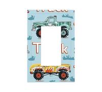 1 Gang Rocker Wall Plate Decorative Switchplate, Cute Cartoon Car Truck Light Switch Cover for Bedroom Living Room Decor