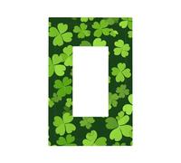 1 Gang Rocker Wall Plate Decorative Switchplate, St. Patrick's Day Four Leaf Clover Light Switch Cover for Bedroom Living Room Decor