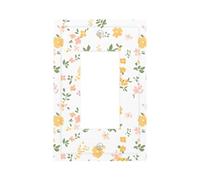 1 Gang Rocker Wall Plate Decorative Switchplate, Yellow Floral Fragments Light Switch Cover for Bedroom Living Room Decor