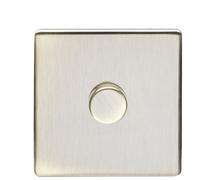 1 Gang Rotary Dimmer Switch 2 Way LED SCREWLESS ANTIQUE BRASS Light Dimming Wall