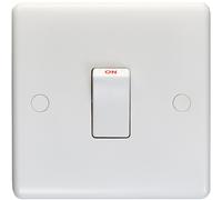 1 Gang Single 20A DP Switch - WHITE PLASTIC Wall Plate Outlet Kitchen Appliance