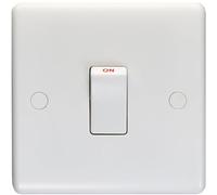 1 Gang Single 20A DP Switch - White Plastic Wall Plate Outlet Kitchen Appliance - Decorative Appliance Switch Wall Plate