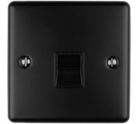 1 Gang Single BT Telephone Master Socket MATT BLACK Wall Outlet Face Plate