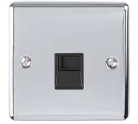 1 Gang Single BT Telephone Master Socket POLISHED CHROME Wall Outlet Face Plate