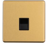 1 Gang Single BT Telephone Master Socket SCREWLESS SATIN BRASS Wall Face Plate
