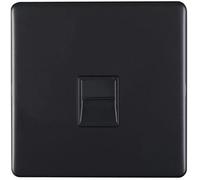 1 Gang Single BT Telephone Master Socket SCREWLESS SATIN STEEL Wall Face Plate