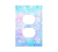 1 Gang Single Duplex Outlet Wall Plate Decorative Switchplate, Colorful Glitter Shines Brightly Light Switch Cover for Bedroom Living Room Decor