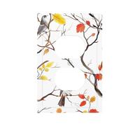 1 Gang Single Duplex Outlet Wall Plate Decorative Switchplate, Fall Autumn Maple Leaves Birds On The Tree Light Switch Cover for Bedroom Living Room Decor