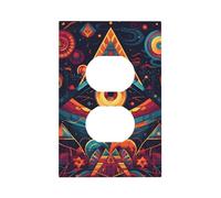 1 Gang Single Duplex Outlet Wall Plate Decorative Switchplate, Magic Array Eyes Light Switch Cover for Bedroom Living Room Decor