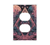 1 Gang Single Duplex Outlet Wall Plate Decorative Switchplate, Magic Circle Light Switch Cover for Bedroom Living Room Decor