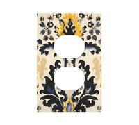 1 Gang Single Duplex Outlet Wall Plate Decorative Switchplate, Watercolor Abstract Geometry Oil Print Light Switch Cover for Bedroom Living Room Decor