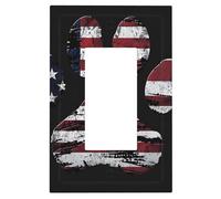 1 Gang Single GFCI Outlet Covers Decorator/Rocker Light Switch Wall Plate American Flag Dog Paw Electrical Device Face Plug Plate Cover for Dimmer Receptacle USB Outlet