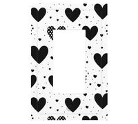 1 Gang Single GFCI Outlet Covers Decorator/Rocker Light Switch Wall Plate White Black Hearts Polka Dots Love Electrical Device Face Plug Plate Cover for Dimmer Receptacle USB Outlet