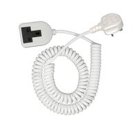 1 Gang Single Socket Curly Mains Power Extension Lead - 13A UK Plug to