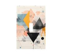 1 Gang Single Toggle Switch Wall Plate Decorative Switchplate, Abstract Geometry Color Art Simplicity Light Switch Cover for Bedroom Living Room Decor