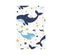 1 Gang Single Toggle Switch Wall Plate Decorative Switchplate, Cute Cartoon Dolphin Whale Ocean Creatures Light Switch Cover for Bedroom Living Room Decor