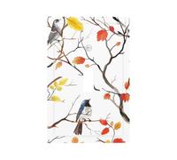 1 Gang Single Toggle Switch Wall Plate Decorative Switchplate, Fall Autumn Maple Leaves Birds On The Tree Light Switch Cover for Bedroom Living Room Decor