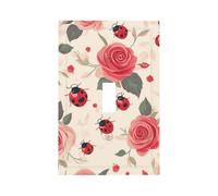 1 Gang Single Toggle Switch Wall Plate Decorative Switchplate, Ladybugs Roses Light Switch Cover for Bedroom Living Room Decor