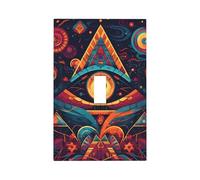 1 Gang Single Toggle Switch Wall Plate Decorative Switchplate, Magic Array Eyes Light Switch Cover for Bedroom Living Room Decor