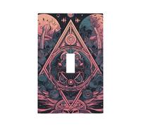 1 Gang Single Toggle Switch Wall Plate Decorative Switchplate, Magic Circle Light Switch Cover for Bedroom Living Room Decor