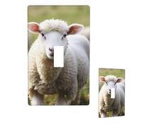 1 Gang Single Toggle Wall Plates, Unbreakable Decorative Light Switch Plate Covers Cute Sheep Lamb Electrical Switchplate Cover Faceplate for Bathroom Kitchen Decor