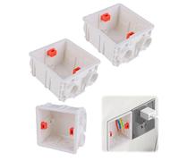 1 Gang Surface Mount Back Box Pattress 2Pcs, Pattress Box, 83 x 83 x 52mm Durable Electrical & Network Faceplate Mounting Solution (86 1Gang (base))