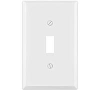 1-Gang Toggle Switch Cover, Light Switch or Receptacle Outlet Wall Plate, White Painted Metal, One-Gang Standard Size, 4.5'' x 2.75'', Corrosion Resistant, Made of Unbreakable Metal