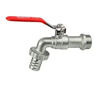 1" Garden BIB TAP Water Lever Type Valve RED Handle + Garden Hose Plug