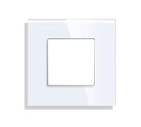 1 Glass Frame for Socket Switch, Schuko Single Socket Wall Socket 86 x 86 mm EU Standard White - Frame 1