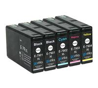 Go Inks 1 Set of 4 + extra Black Ink Cartridges to replace Epson T7906+7901 (79XL Series) Compatible/non-OEM for Epson WorkForce Pro Printers (5 Inks)