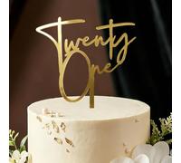 1 Golden Twenty One Cake Topper for 21st Birthday