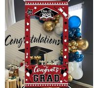1 graduation background photo frame for the class of 2025, with words' Congratulations to the graduate 'and'Happy graduation L 300x200CM