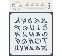 1" Graffiti Letters Stencil, 16.5 x 16.5 cm (M) - Street Graffiti Font Uppercase Street Vandle Style Alphabet Letters Script Stencils for Painting Template