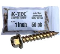 1" GutterTight 1/4" Drive High Head Zinc Plated Hidden Hanger Gutter Screws #10 (50 Pack)