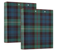 1 & Half Inch Binder Three Ring Binder with Pockets 1/2 Office Pack Binder Hardcover Scottish Buffalo Scottish Tartan Tartan Checked Blue Black Cream Green