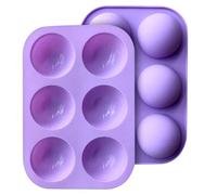1 Half-Sphere Chocolate Mold, 6-Cavity Silicone Mold, Suitable for Making Chocolate, Baking, Dome Cakes, Mousse Desserts, Purple