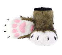 1. Halloween Animal Claw Shoes Furry Fuzzy Slippers For Cosplay Costume Adults Kids Party Accessories Halloween Cosplay Costume Accessories