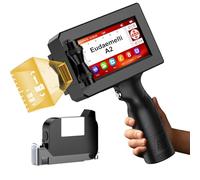 1" Handheld Inkjet Printer Gun,A2 Portable Ink Batch Coder with 42ml Fast-Drying Ink,4.3" Touch Screen Hand Held Printers for QR Code,Barcode,Batch Number,Text,Date Printer (Printing Height: 2-25.4mm)