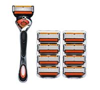 1 Handles & 8Pcs Razor Blades Men 6-Layer Compatible with Fusion 5 Blades | 6-Layer Precision:Ultra-sharp stainless steel mens razor blades ensure a smooth, tug-free shave with every single razor blade