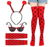 1 Headband, 1 Glasses, 1 Pair Of Gloves And 1 Pair Of Socks, Ladybug Costumes, Creative Dress-Up Accessories, Masquerade Accessories.