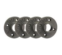 1" Heavy Duty Floor Flange, Home TZH 4 Pack Malleable iron Pipe Flange for Industrial vintage style, Flanges with Threaded Hole for DIY Project/Furniture/Shelving Decoration(1", 4)